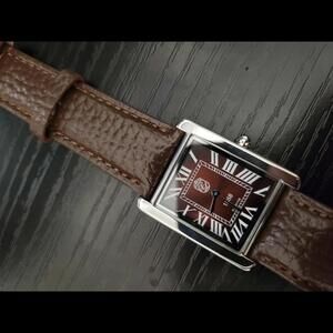 🔥NEW Pierre Lucerne Root Beer 1888 Swiss Inspired Men's‎ Tank Watch